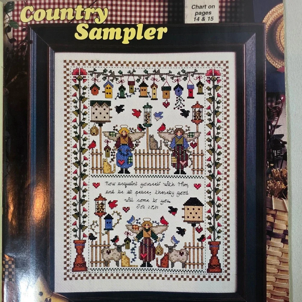 Cross Country Stitching Feb 2007 Cross Stitch Patterns Primitive Folk Art OOP